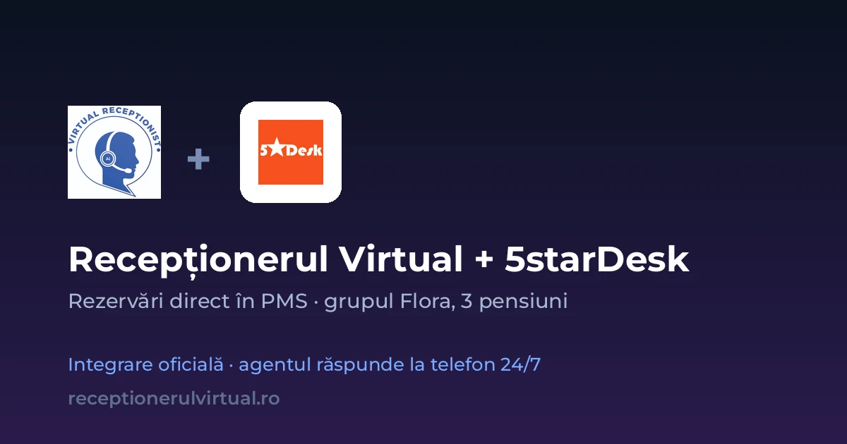 Recepționerul Virtual și 5starDesk: parteneriat oficial pentru hoteluri și pensiuni